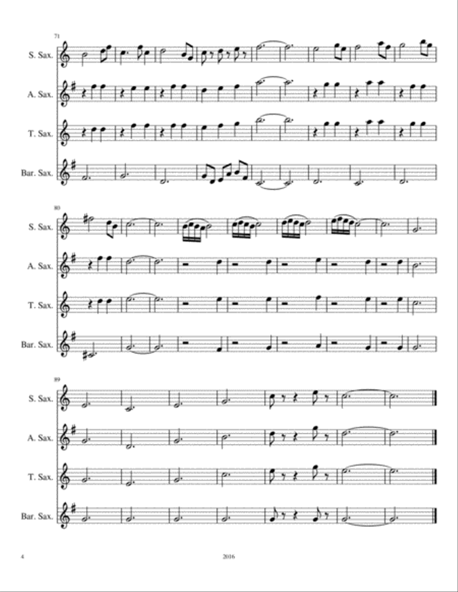 Saxophone Quartet No. 3 Saxophone Quartet No. 3 Saxophone Quartet scores gallery preview page 4