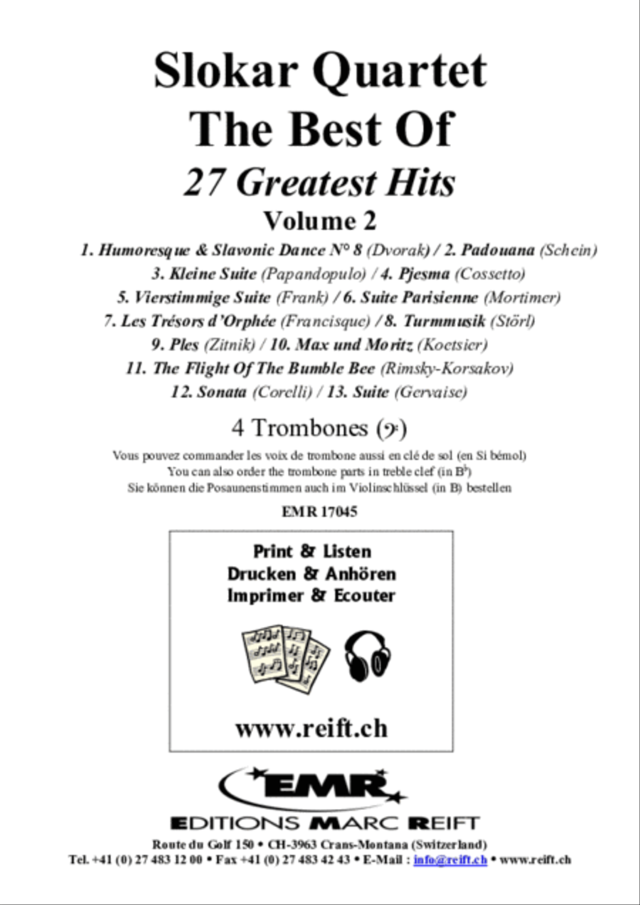 Slokar Quartet - The Best Of - 27 Greatest Hits Volume 2 Trombone Quartet scores gallery preview page 2