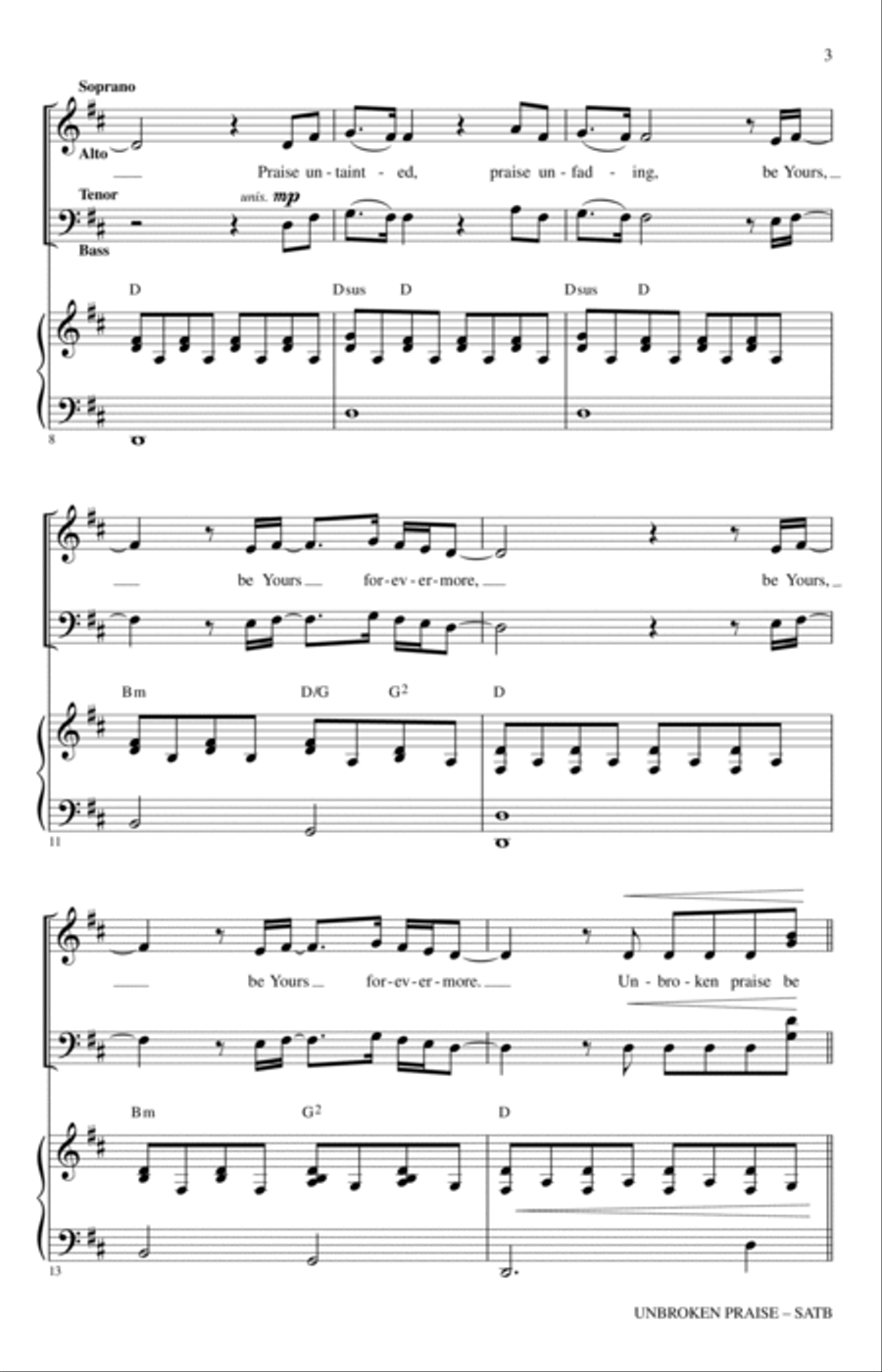 Unbroken Praise Unbroken Praise 4-Part scores gallery preview page 2