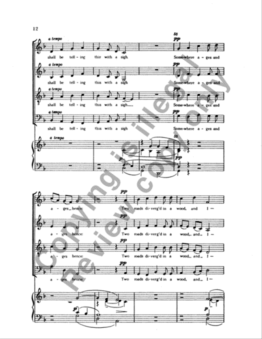 The Road Not Taken - SATB - From "Frostiana" image number null