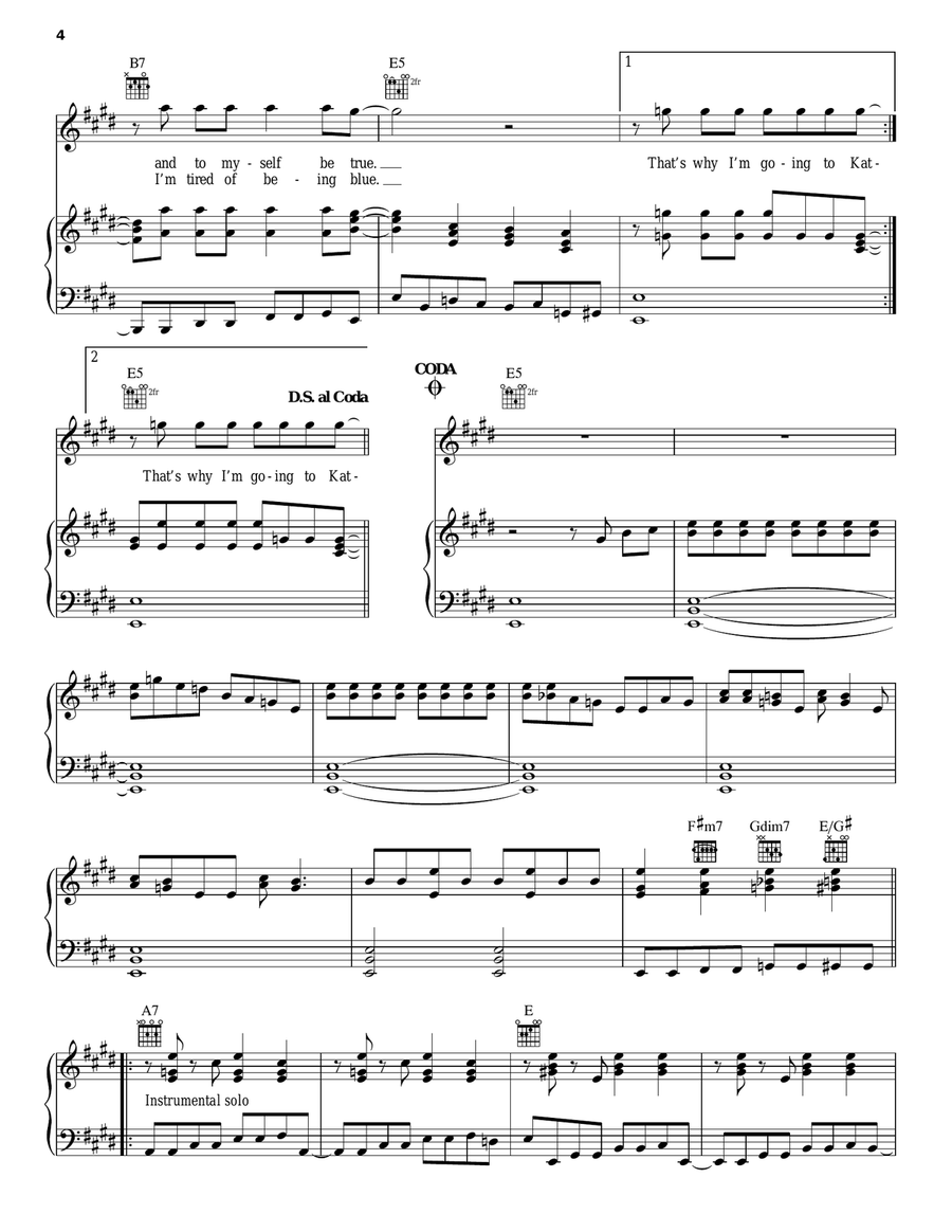 Katmandu Piano, Vocal, Guitar scores gallery preview page 4