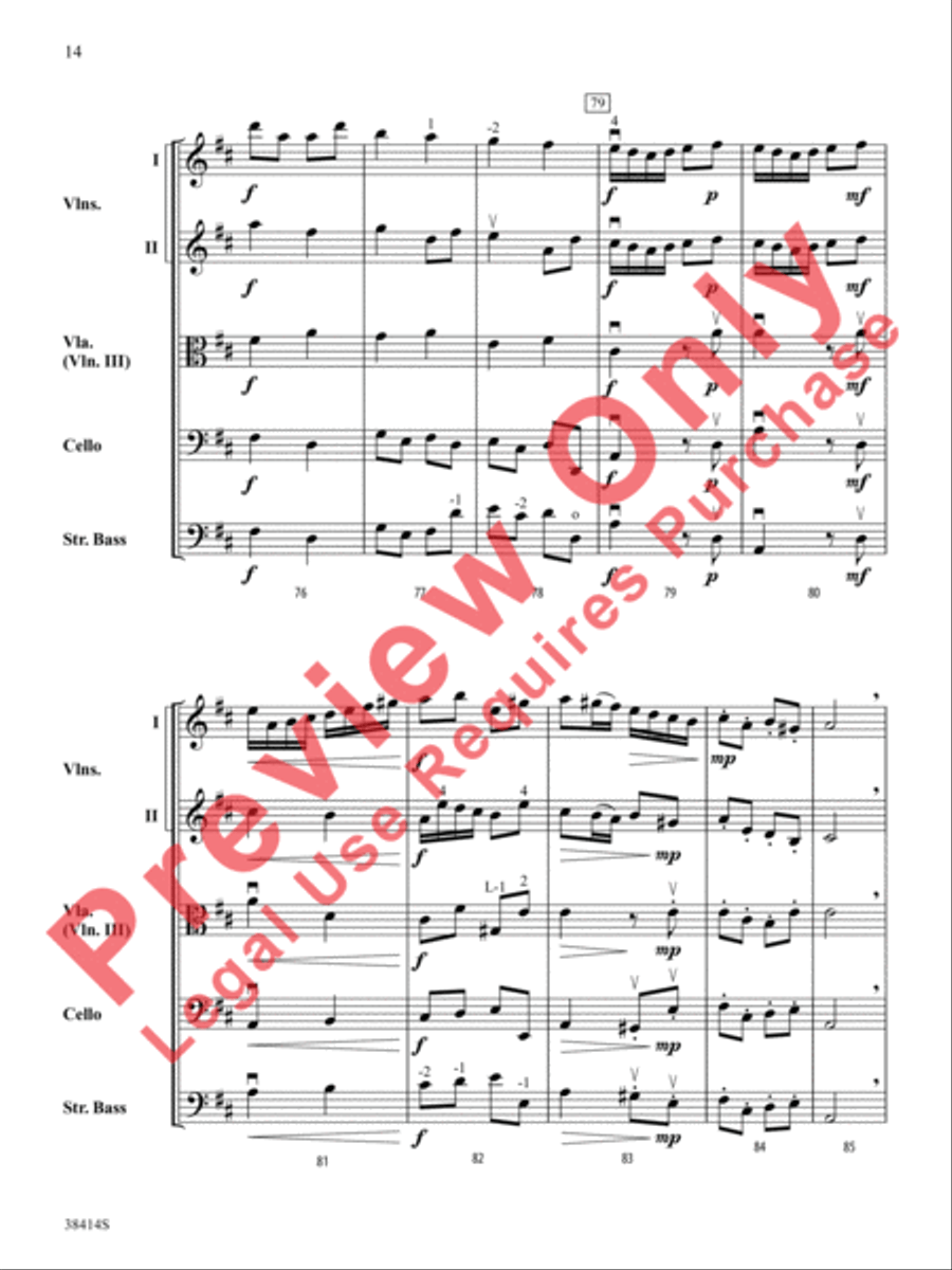 Concerto a Cinque, Opus 7, No. 1 String Orchestra scores gallery preview page 15