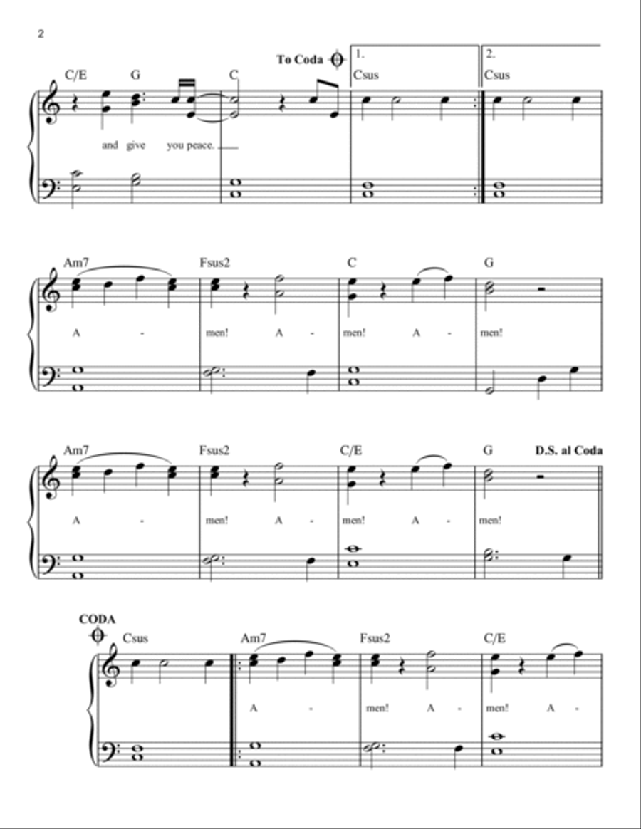 The Blessing Easy Piano scores gallery preview page 2