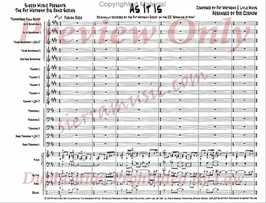 As It Is As It Is Jazz Ensemble scores gallery preview page 2