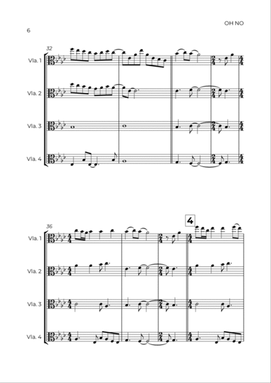 Oh No String Quartet scores gallery preview page 6