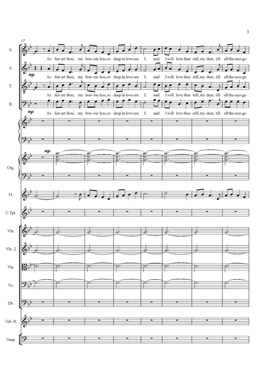 The Old Lie - powerful setting of Wilfred Owen's WW1 poetry - full score 4-Part scores gallery preview page 3