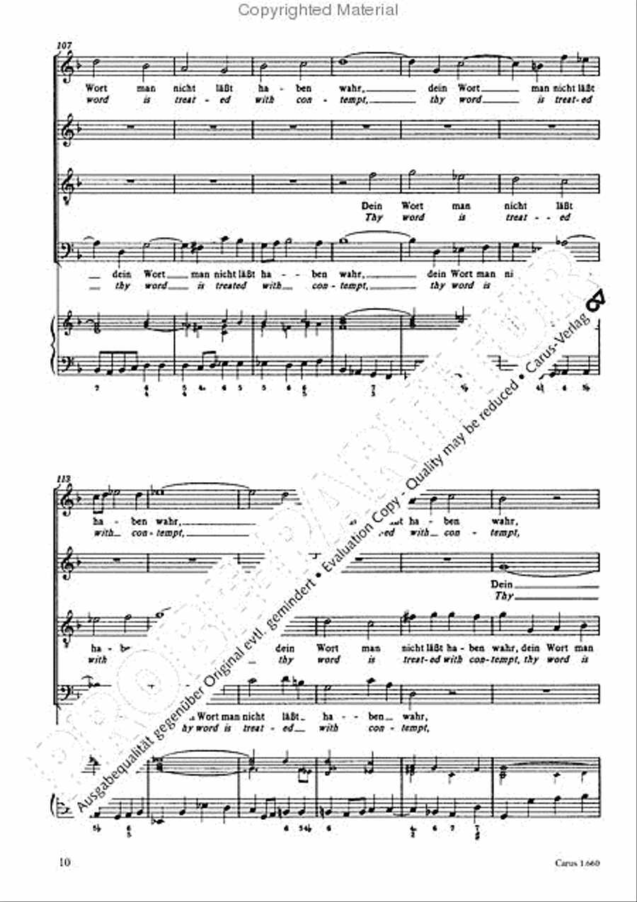 Bach: Ach Gott, vom Himmel; Das wollst du Score scores gallery preview page 11
