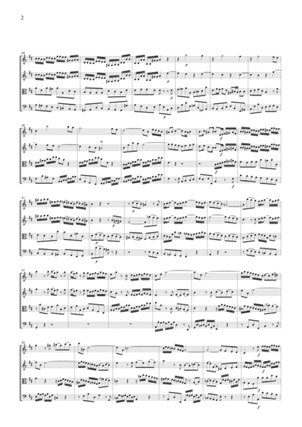 J.S.Bach Brandenburg Concerto No.5, all mvts., BWV1050, for string quartet, CB215 image number null