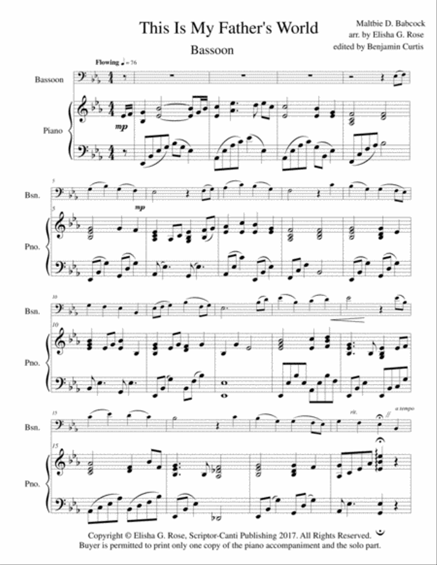 This Is My Father's World - Bassoon Small Ensemble scores gallery preview page 2