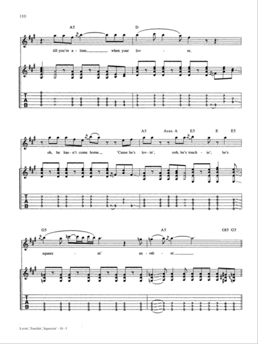 Lovin', Touchin', Squeezin' Guitar Tablature scores gallery preview page 5