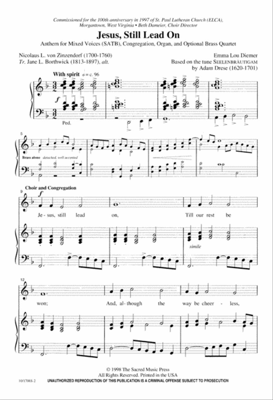 Jesus, Still Lead On 4-Part scores gallery preview page 2