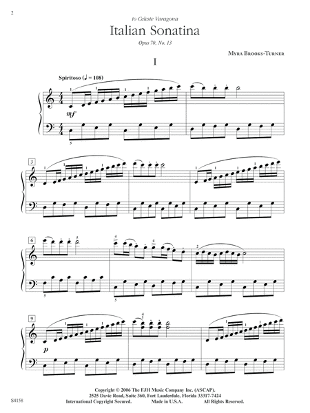 Italian Sonatina, Op. 70, No. 13