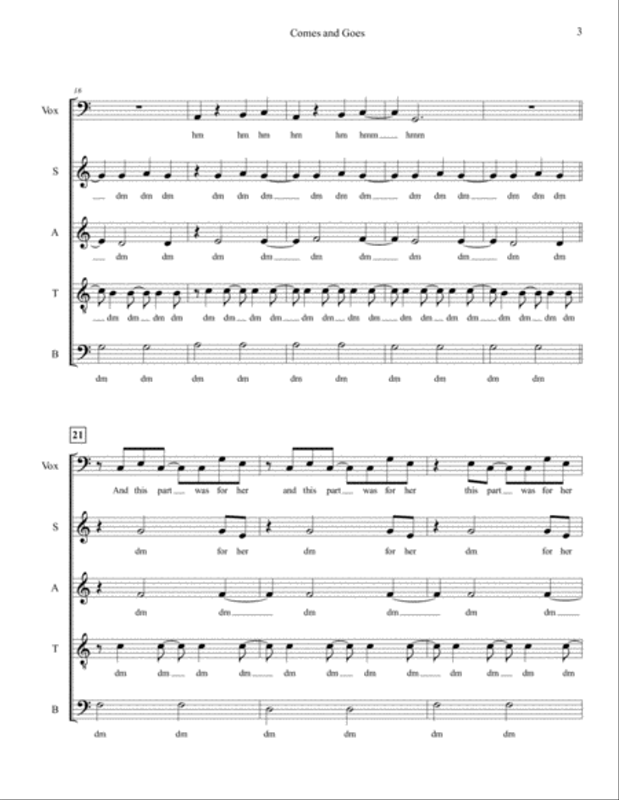 Comes And Goes (in Waves) Divisi scores gallery preview page 3