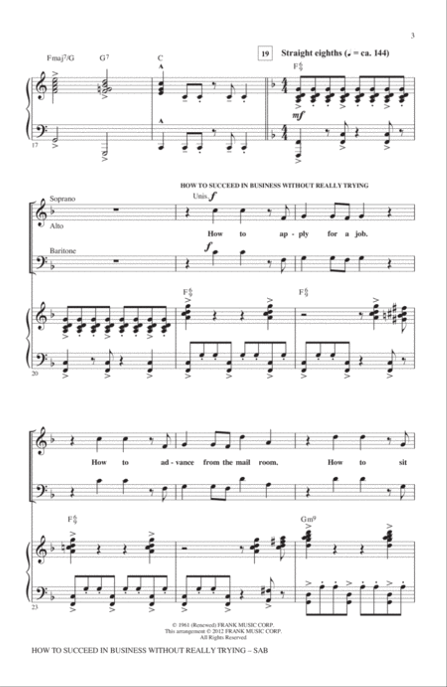 How to Succeed In Business Without Really Trying (Medley) 3-Part scores gallery preview page 2