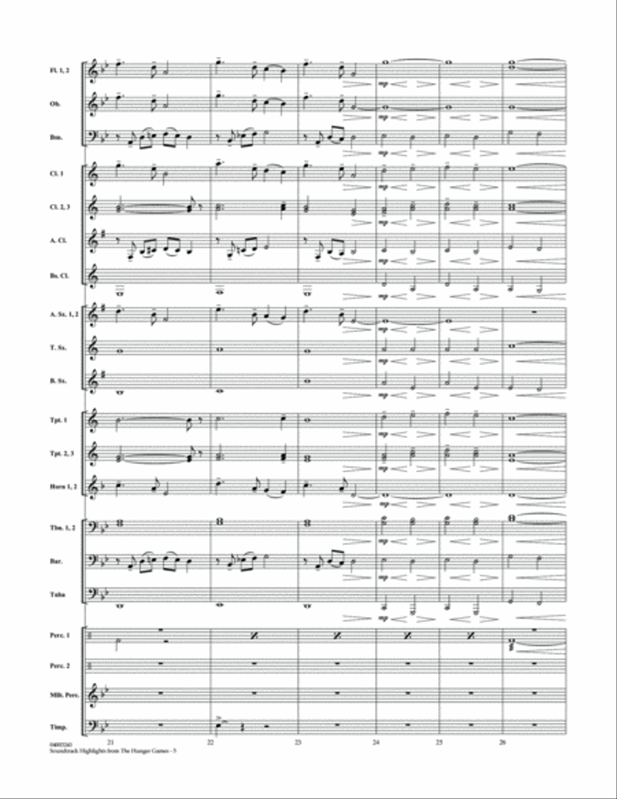 The Hunger Games (Soundtrack Highlights) - Full Score Concert Band scores gallery preview page 5