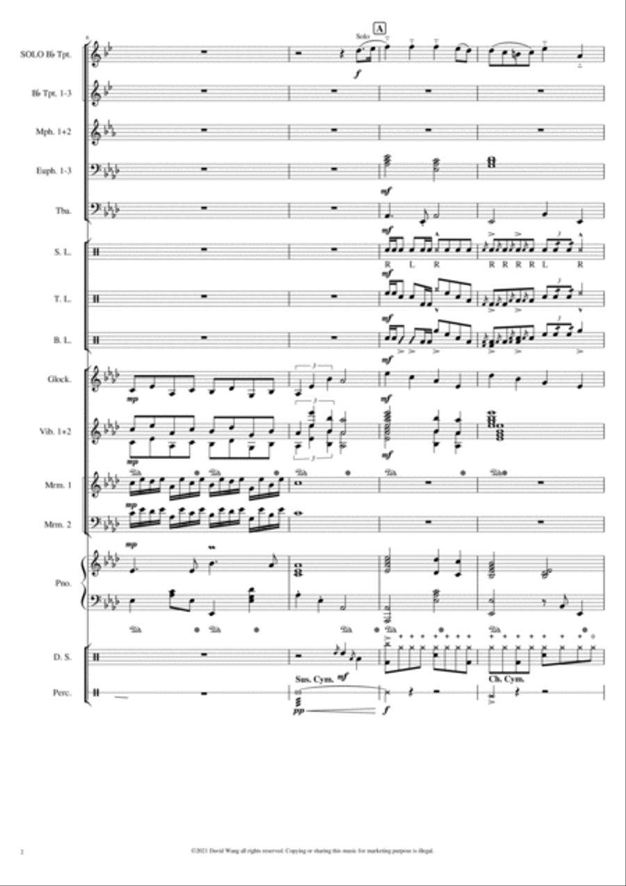 SONATINA for Drum and Bugle Corps Large Ensemble scores gallery preview page 2