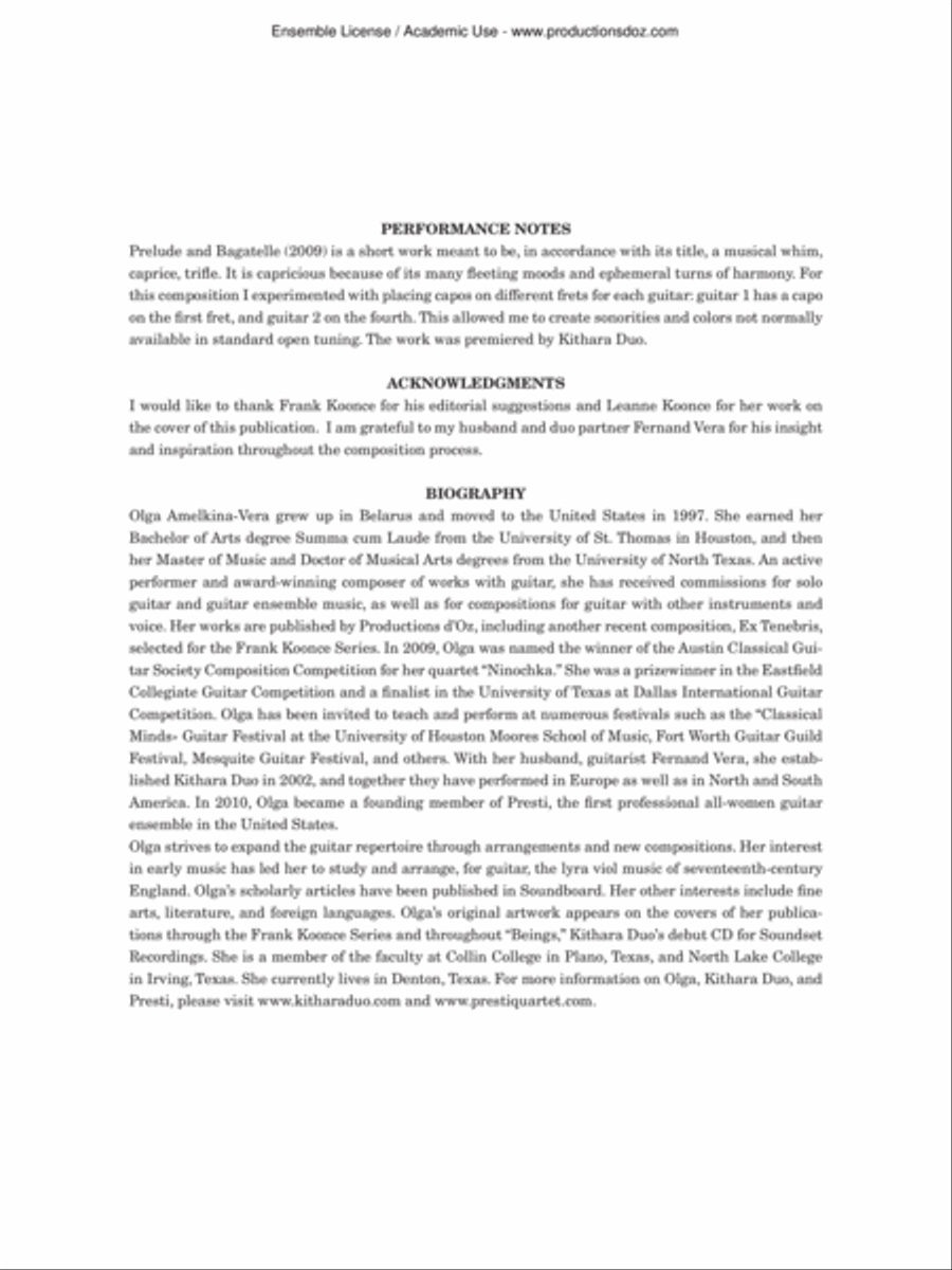 Prelude and Bagatelle Classical Guitar scores gallery preview page 2