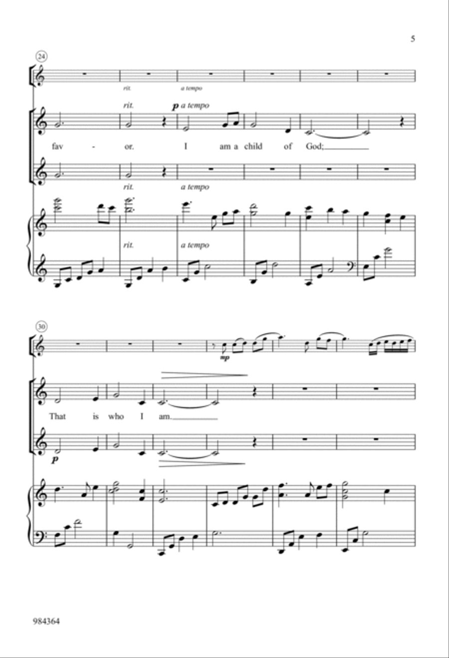 I Am a Child of God 2-Part scores gallery preview page 4