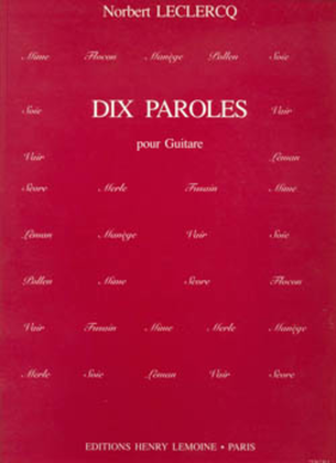 Book cover for Paroles (10)