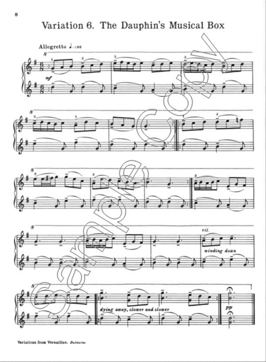 Variations from Versailles Piano Solo scores gallery preview page 3