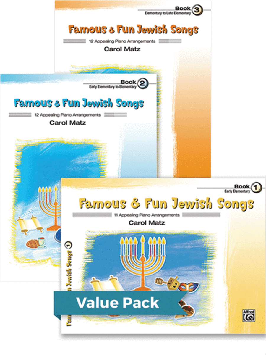 Famous & Fun Jewish Songs 1-3 (Value Pack) Piano Method scores gallery preview page 1