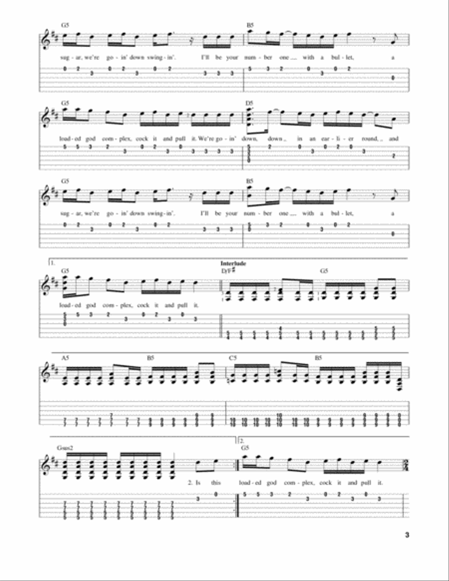 Sugar, We're Goin' Down Acoustic Guitar scores gallery preview page 3