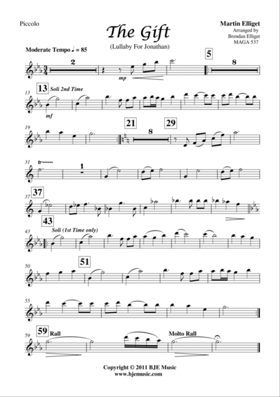 The Gift (Lullaby for Jonathan) - Concert Band Concert Band scores gallery preview page 2