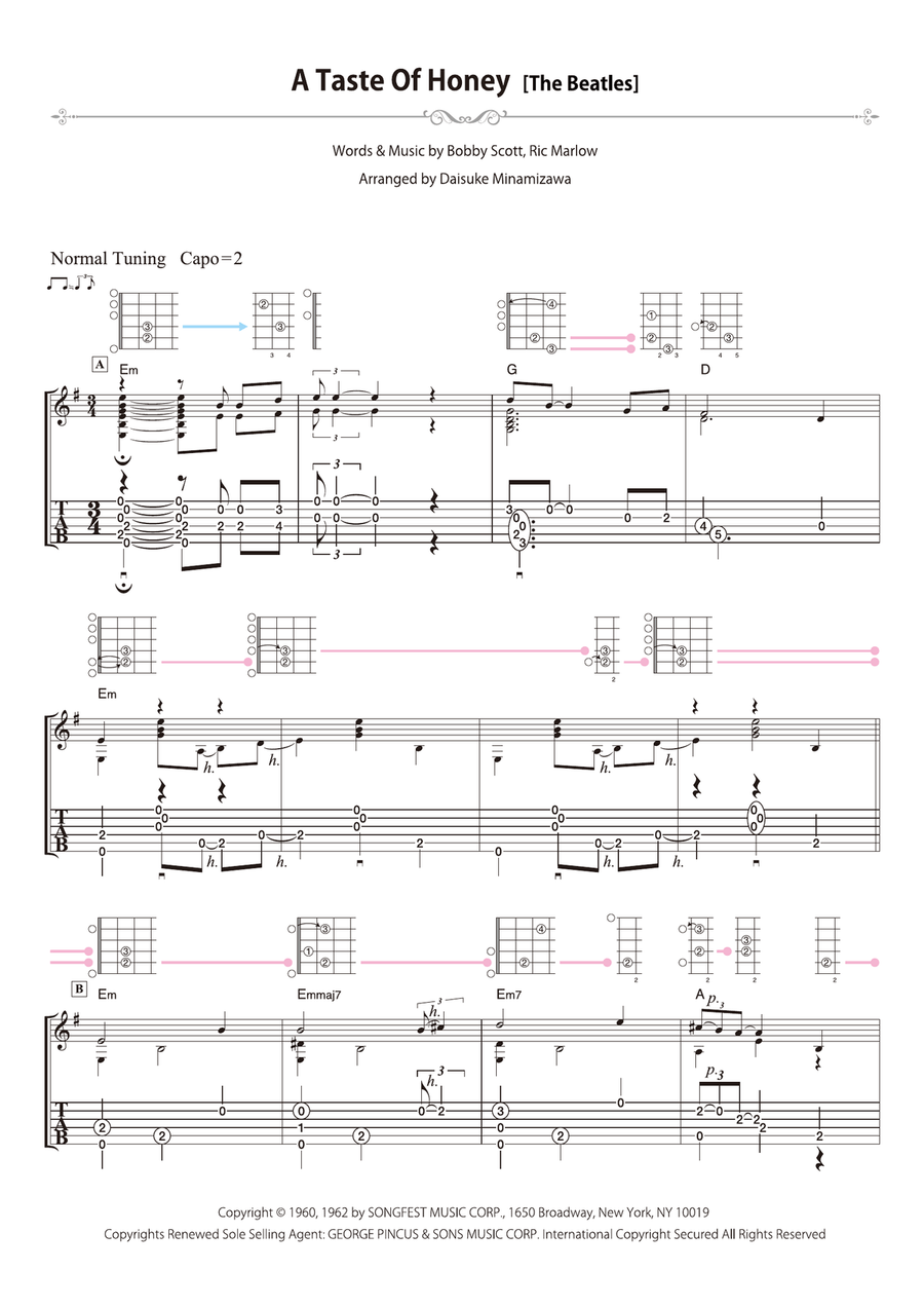 A Taste Of Honey Acoustic Guitar scores gallery preview page 1