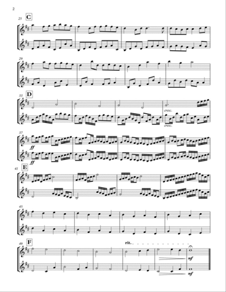4 Classical Pieces for Violin Duet-Intermediate Level String Duet scores gallery preview page 4
