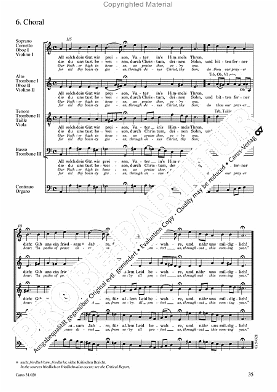 Rejoice! The passing year is ended (Gottlob! nun geht das Jahr zu Ende) 4-Part scores gallery preview page 37