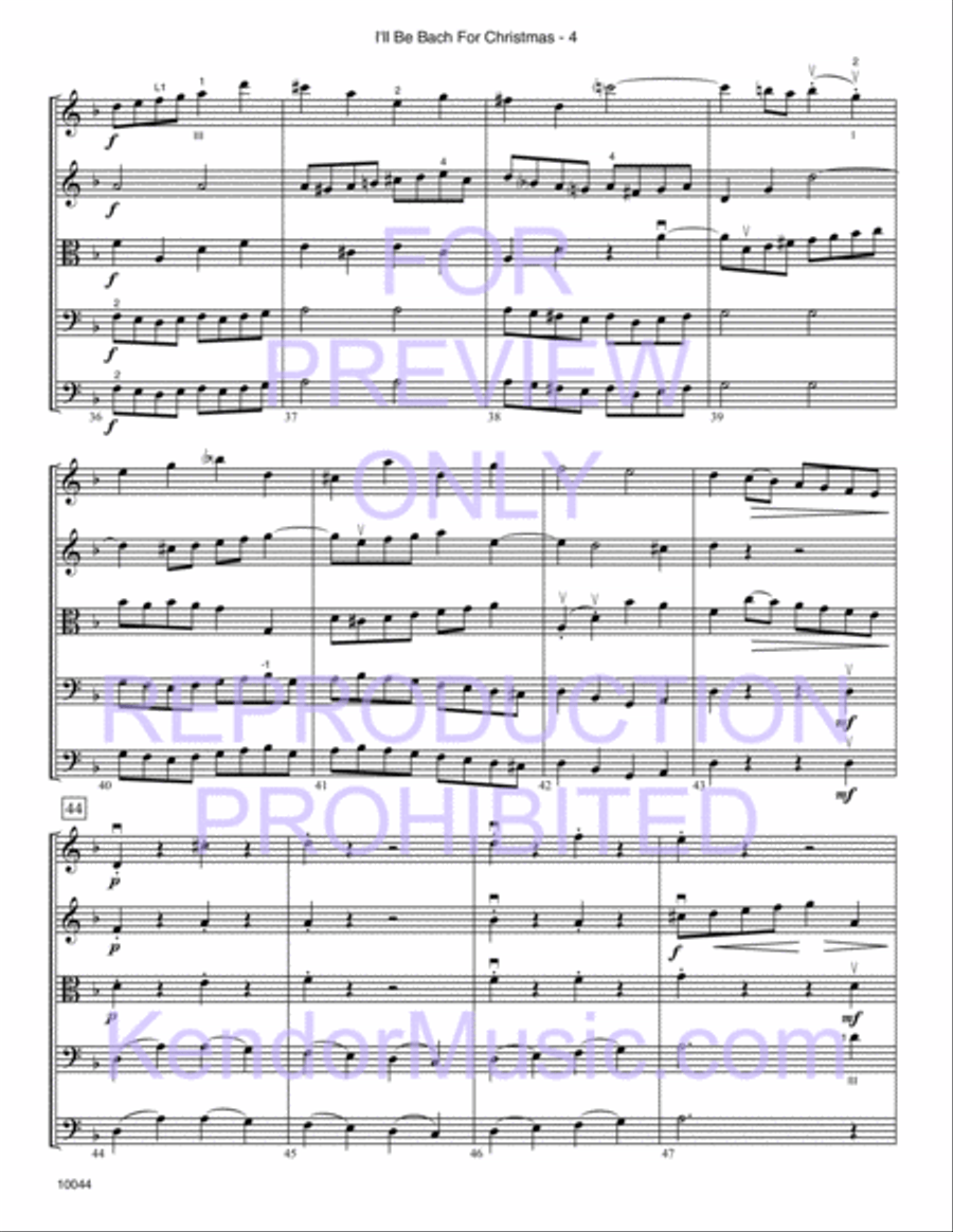 I'll Be Bach For Christmas (Full Score) String Orchestra scores gallery preview page 5