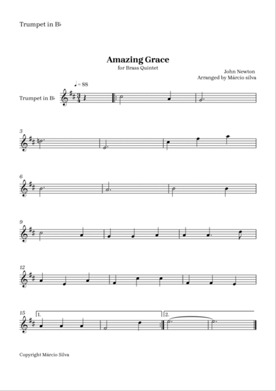 Amazing grace Trombone scores gallery preview page 4