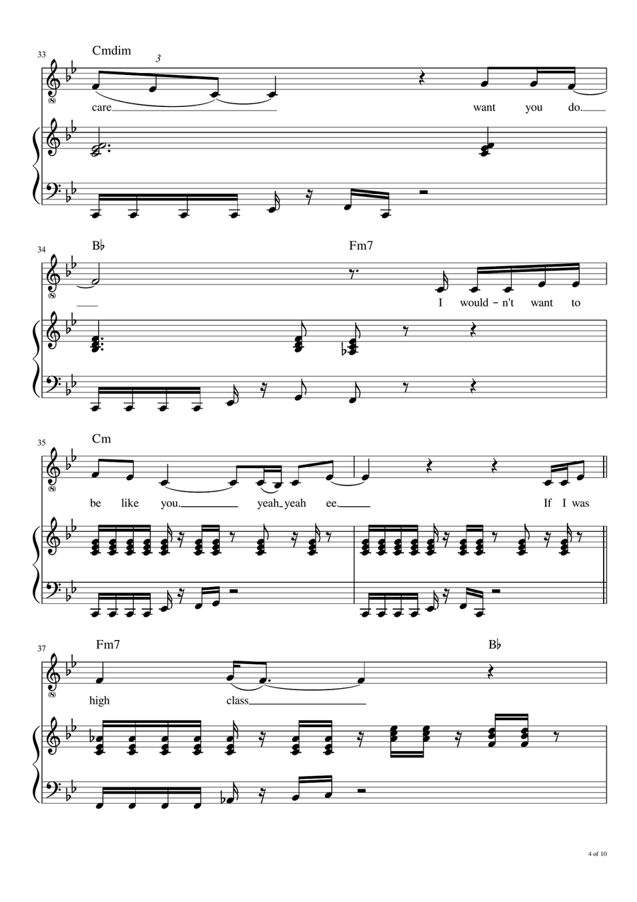 I Wouldn't Want To Be Like You Voice scores gallery preview page 5