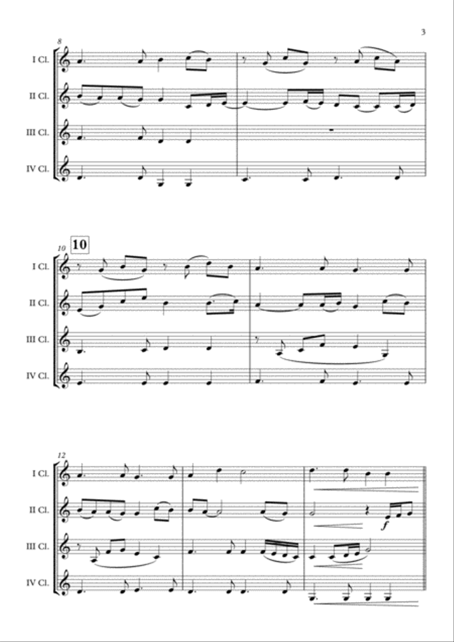 Happy New Year Clarinet Quartet scores gallery preview page 4