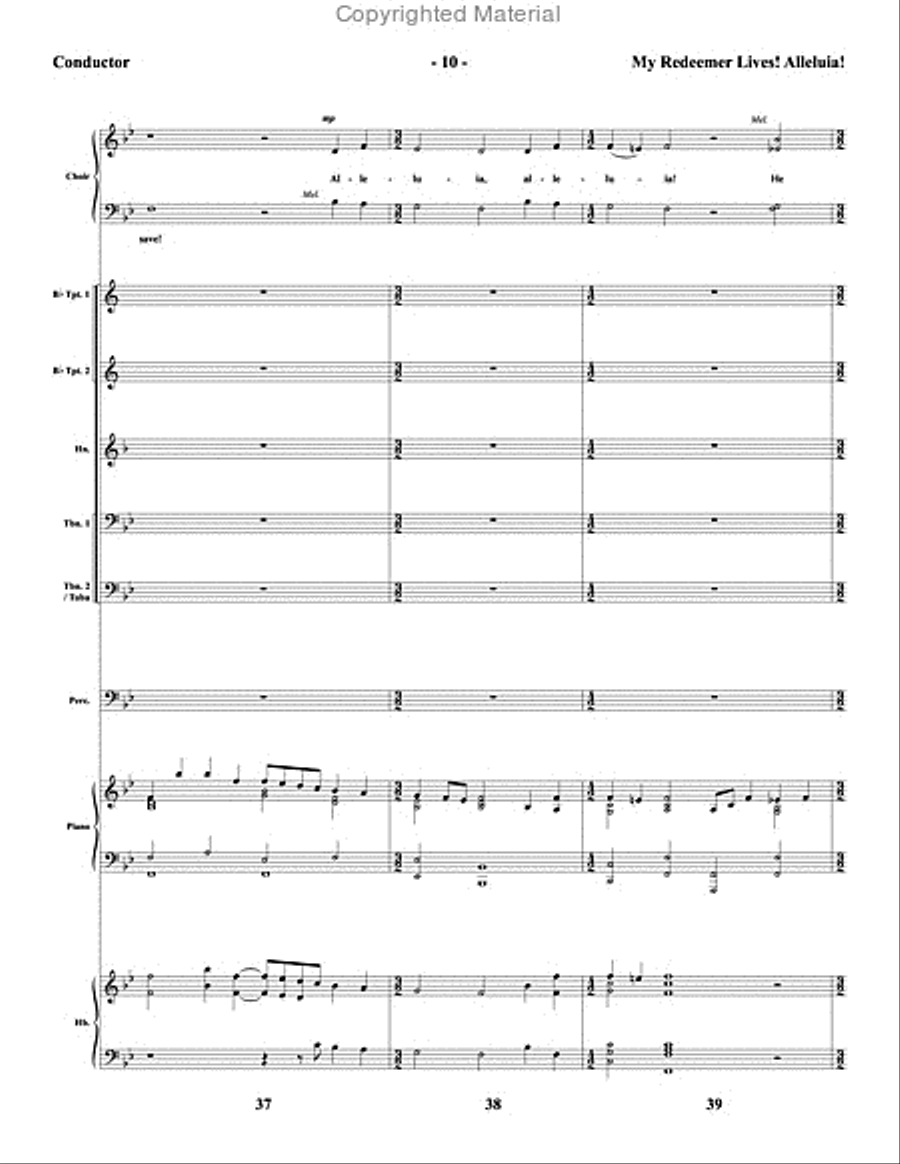 My Redeemer Lives! Alleluia! - Brass and Percussion Score and Parts Choir scores gallery preview page 11
