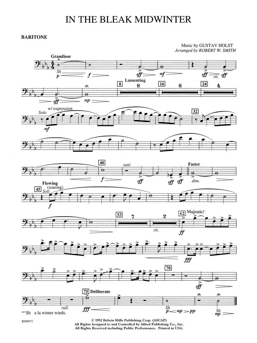 In the Bleak Midwinter: Baritone B.C.