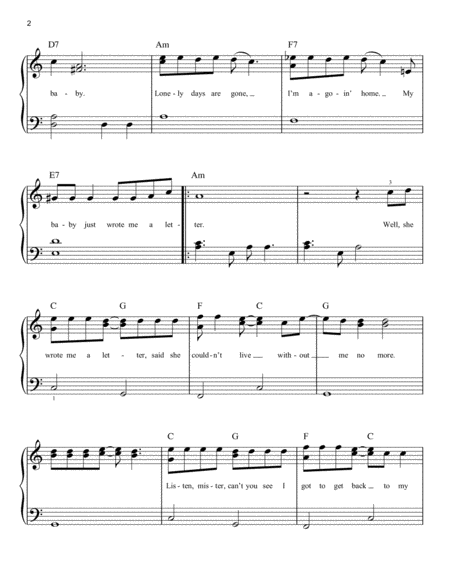 The Letter Easy Piano - Digital Sheet Music