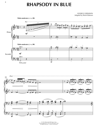 Rhapsody In Blue (1 Piano, 4 Hands) (arr. Brent Edstrom)