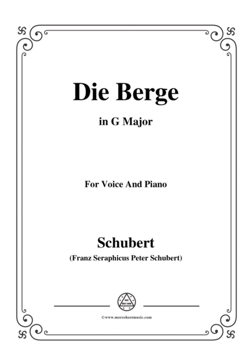 Schubert-Die Berge,Op.57 No.2,in G Major,for Voice&Piano image number null