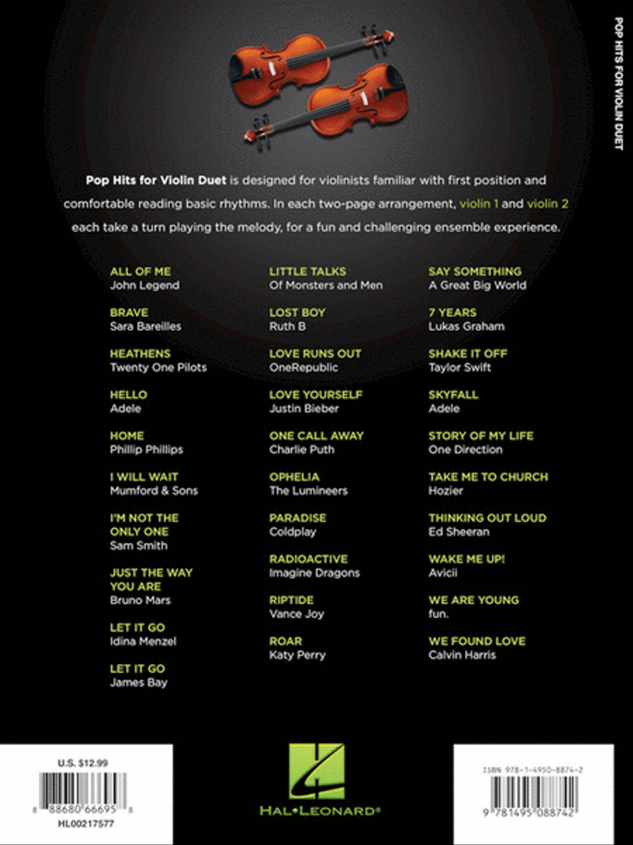 Pop Hits for Violin Duet Pop Hits for Violin Duet String Duet scores gallery preview page 6