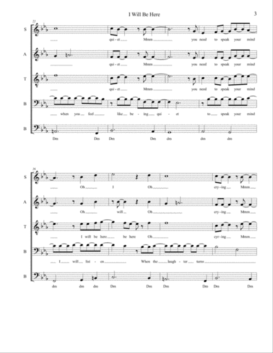 I Will Be Here 4-Part scores gallery preview page 3