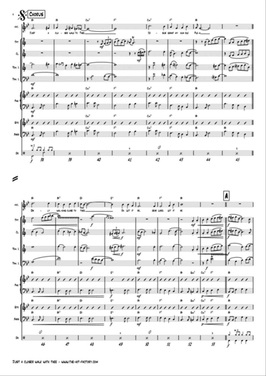 Just A Closer Walk With Thee - New Orleans Funeral - Jazz Band Jazz Ensemble scores gallery preview page 4