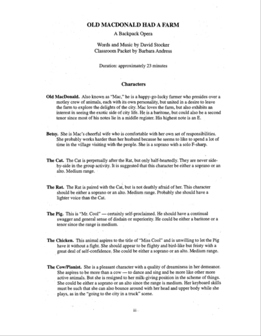 A Backpack Opera: Old MacDonald Had A Farm (Performance Pack) Choir scores gallery preview page 9