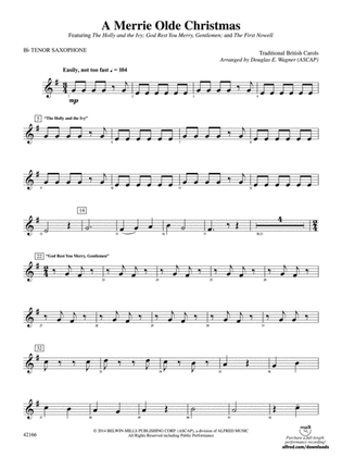 A Merrie Olde Christmas: B-flat Tenor Saxophone