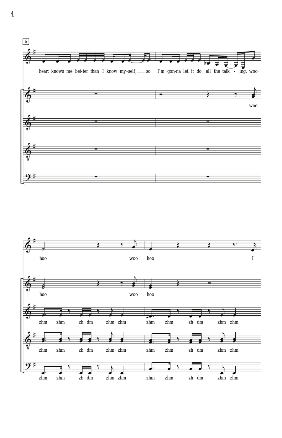 Black Horse And The Cherry Tree 4-Part scores gallery preview page 2