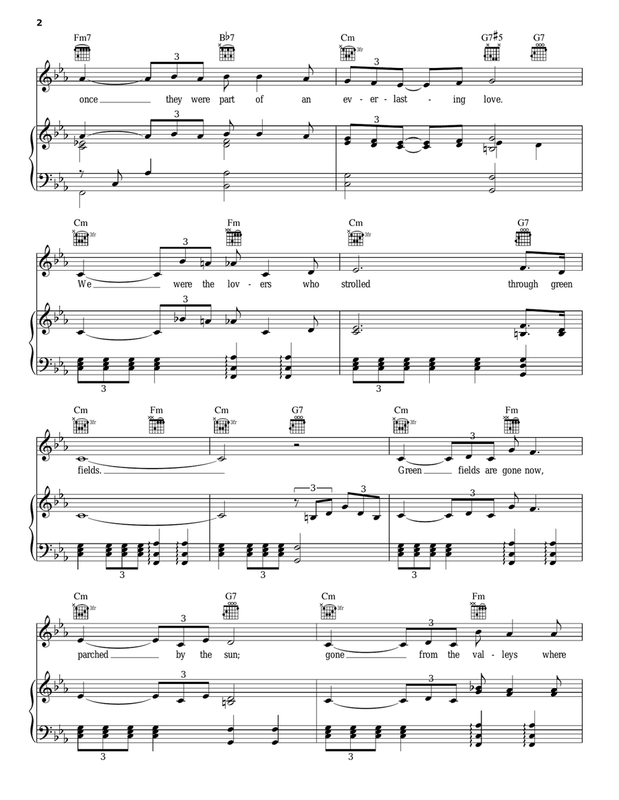 Greenfields Piano, Vocal, Guitar scores gallery preview page 2