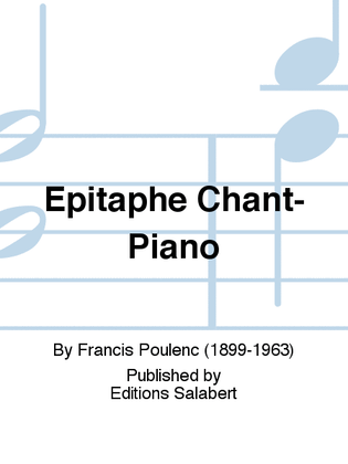 Book cover for Epitaphe Chant-Piano