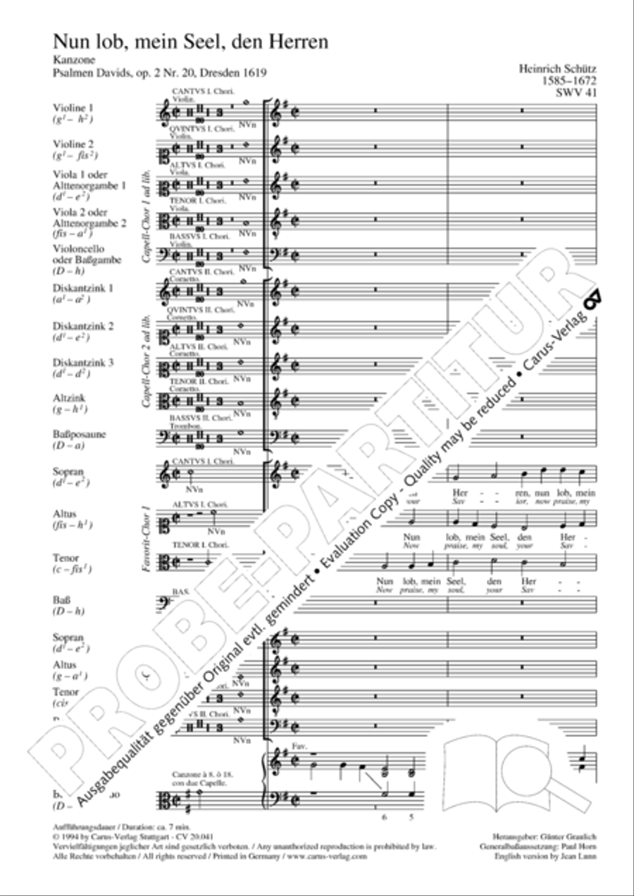 My soul, now bless thy Maker (Nun lob, mein Seel, den Herren) 4-Part scores gallery preview page 3