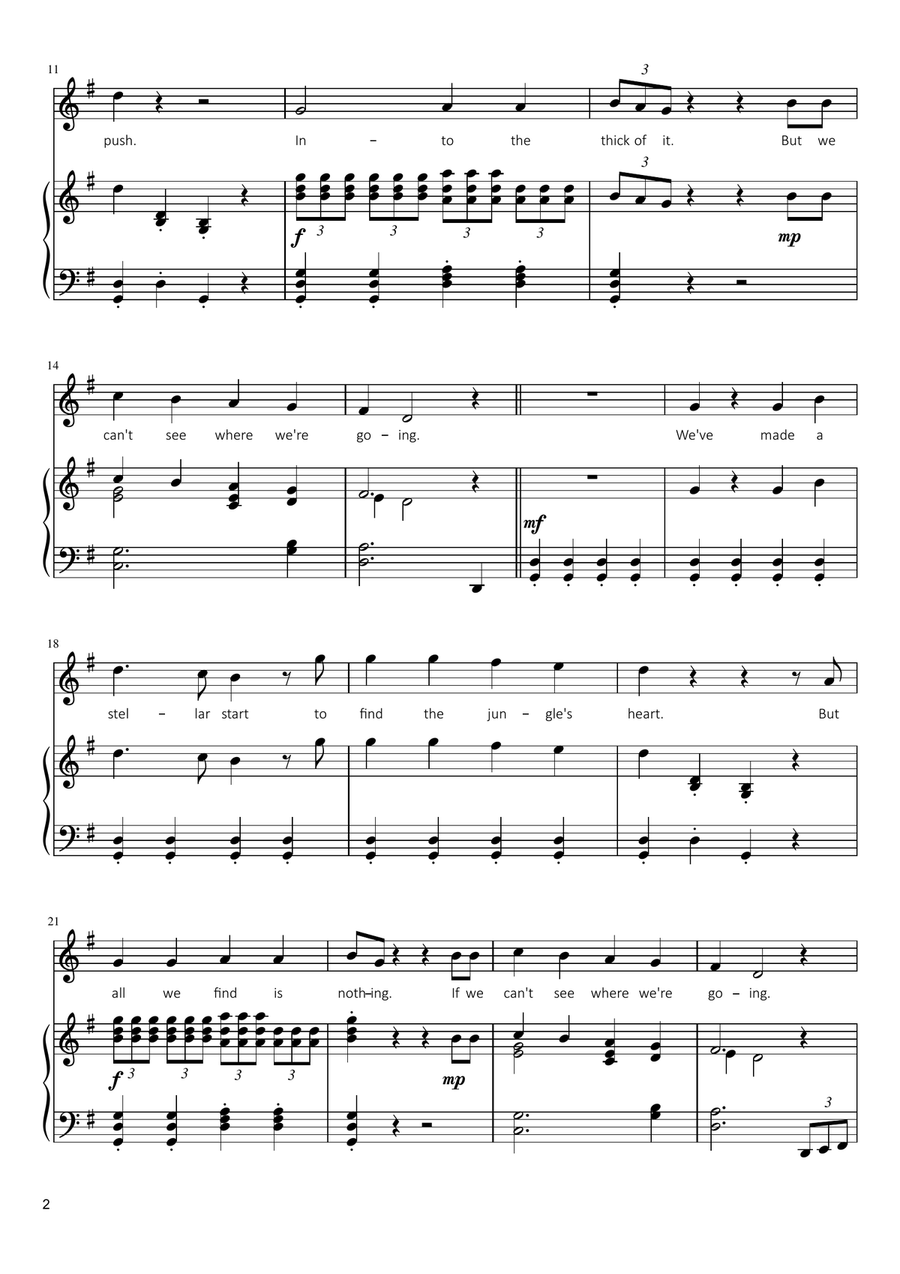 Into The Thick Of It Piano, Vocal scores gallery preview page 2