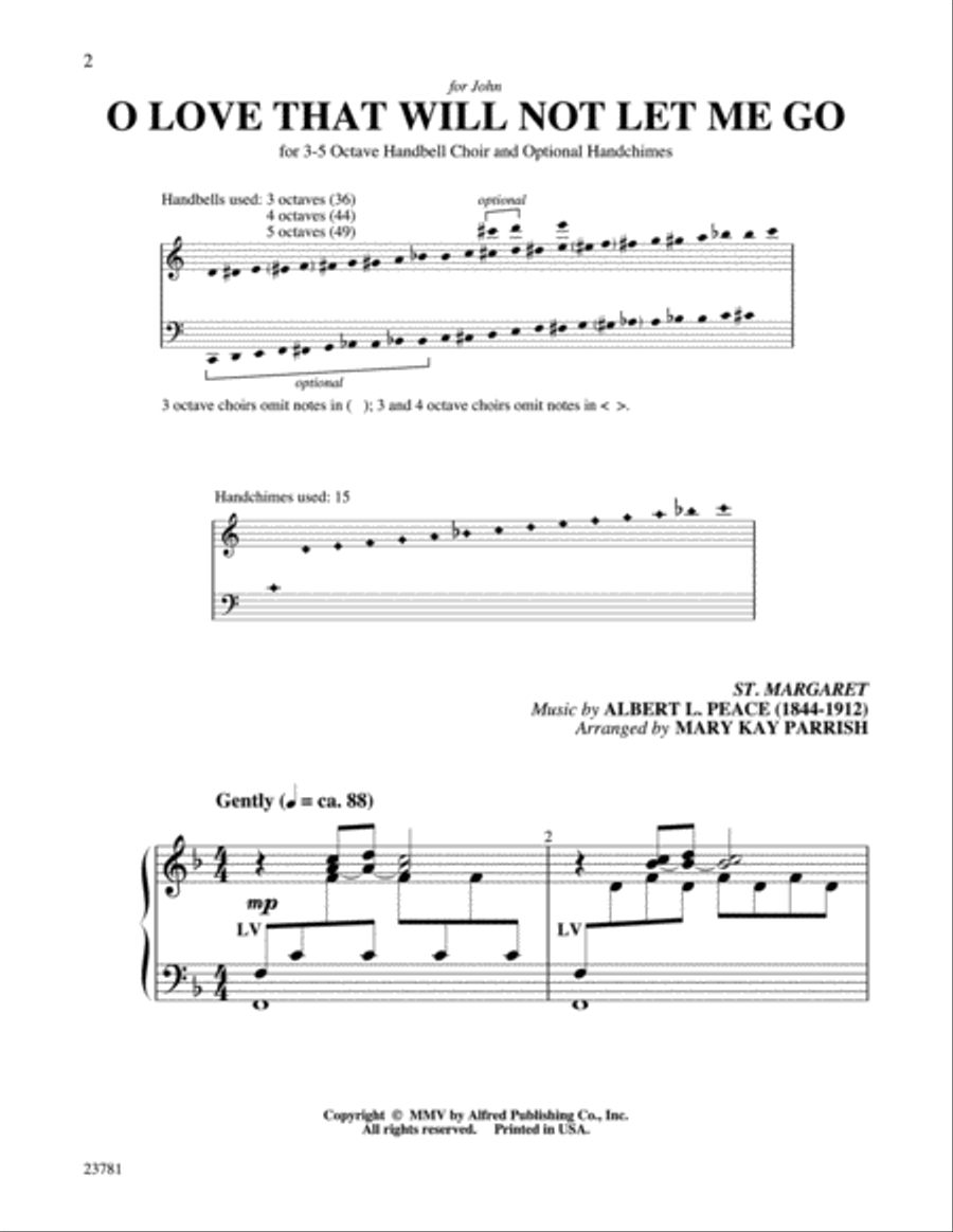 O Love That Will Not Let Me Go Handbell Choir scores gallery preview page 2